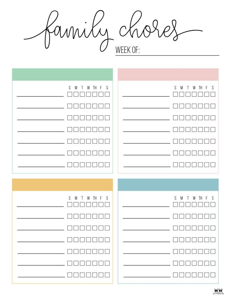 Multiple Children Chore Charts 10 Free Printable Charts Printabulls