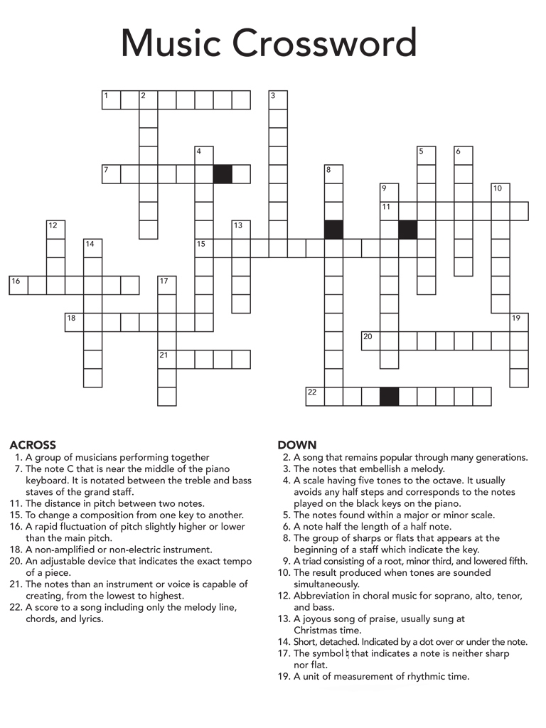 Music Crossword