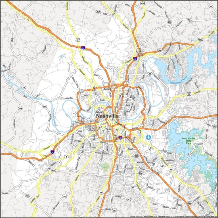 Nashville Map Tennessee GIS Geography