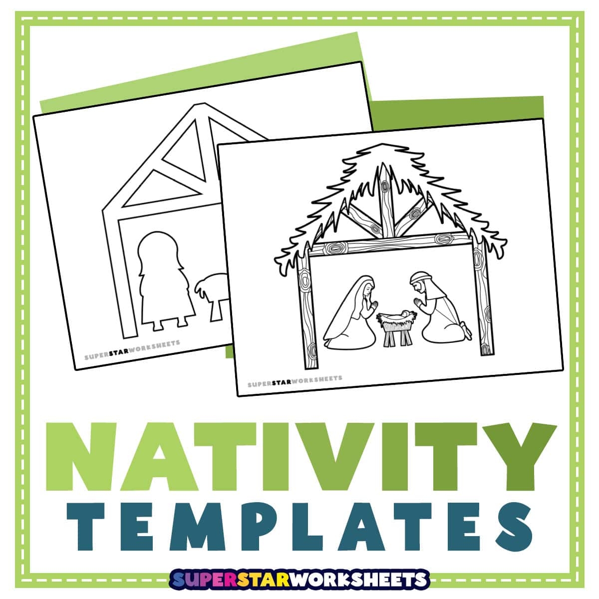 Nativity Template Free Printables Superstar Worksheets