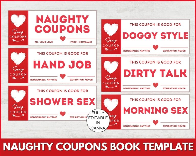 Naughty Coupons Template Printable Naughty Coupon Book Editable Sex Coupons Kinky Sex Coupons Valentines Coupons Canva Template TDS 13 Etsy