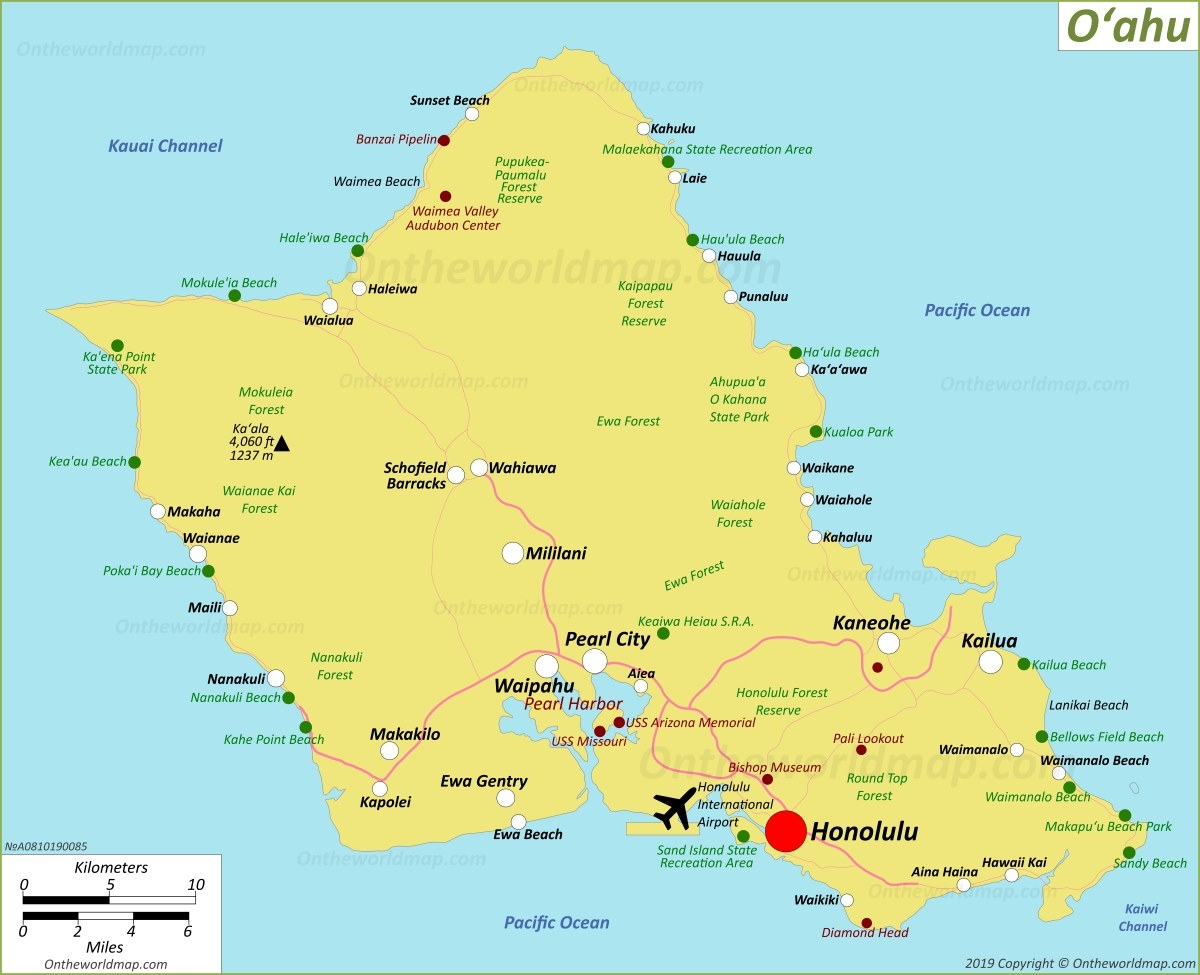 Oahu Map Hawaii USA Map Of O ahu Island