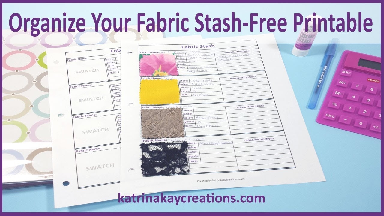 Organize Your Fabric Stash Free Printable Katrina Kay Creations