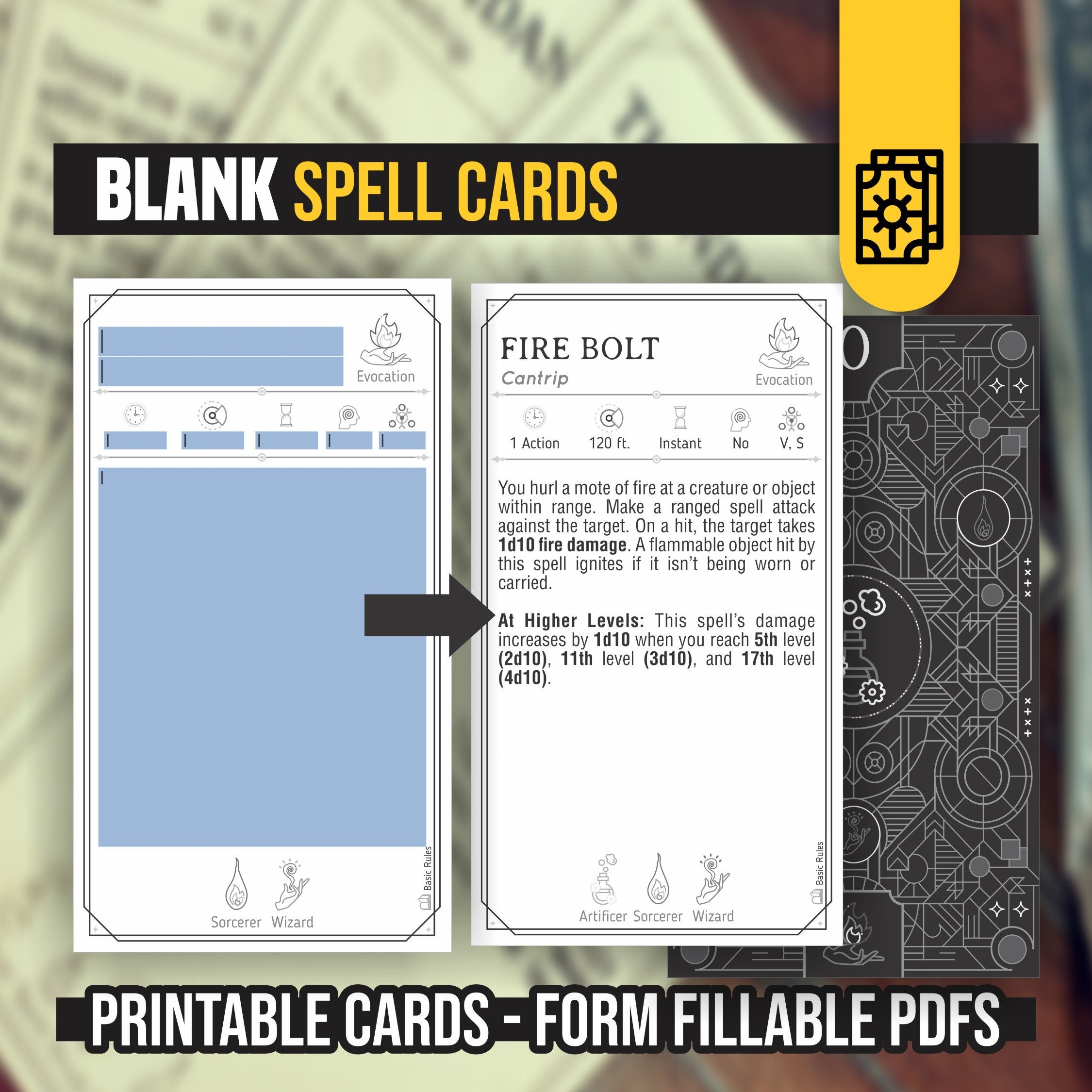 printable d&d spell cards