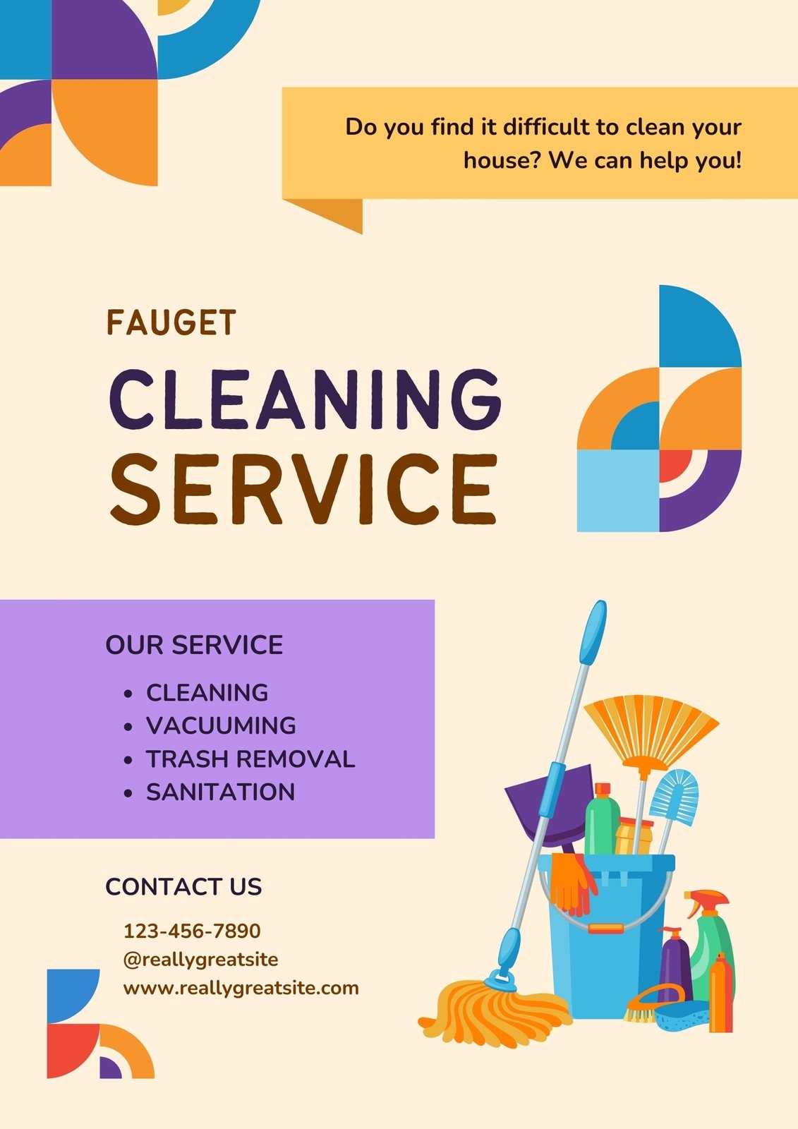 Page 4 Free Printable Customizable Cleaning Flyer Templates Canva