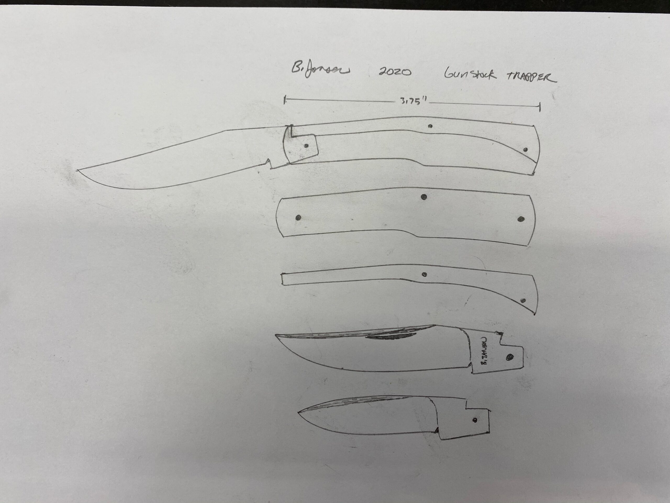 printable folding knife templates