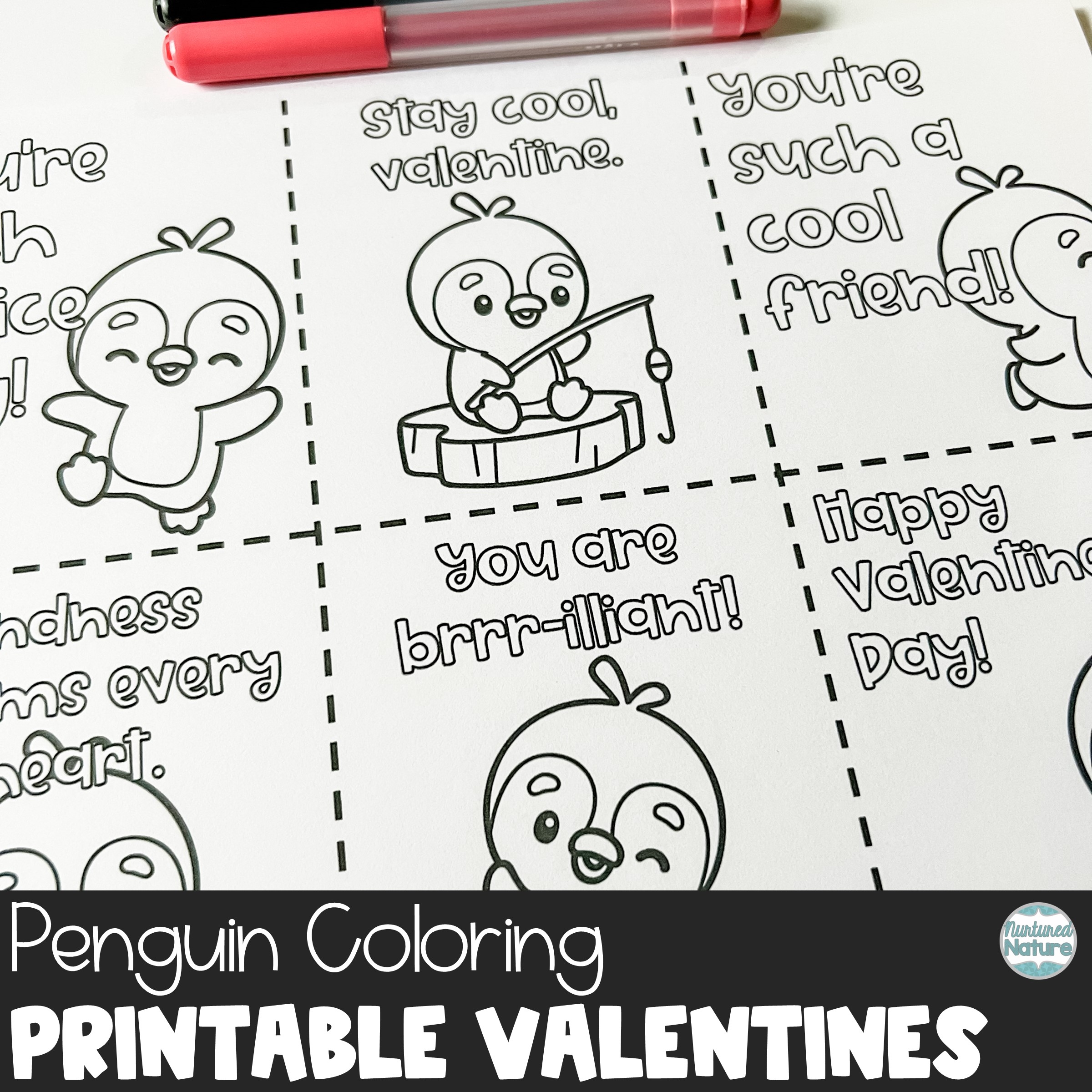 printable valentines day cards to color