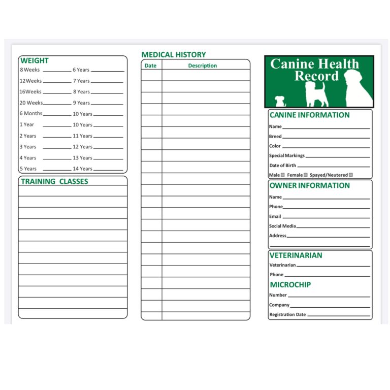 Pet Supplies Dog Vaccination Record Card 25 Pack Large 8 5 X 11 Caning Shot Recordd For Puppy Vaccines Pet Health Record Booklet Amazon