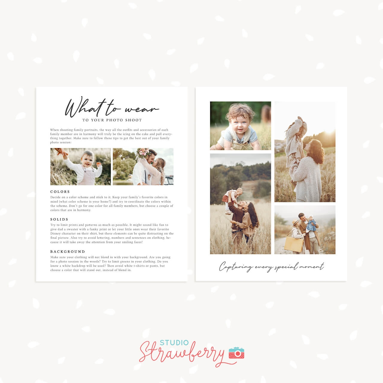 Photographer Welcome Guide Template Strawberry Kit