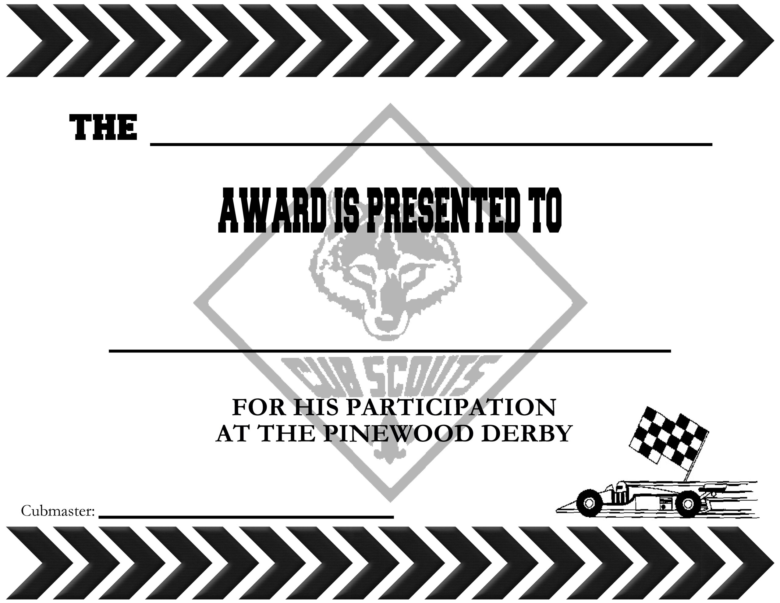 Pinewood Derby Certificates The Idea Door Pinewood Derby Certificates The Idea Door