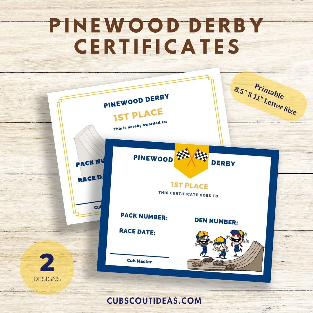 Pinewood Derby Printable Certificates Bundle Cub Scout Ideas Pinewood Derby Printable Certificates Bundle Cub Scout Ideas