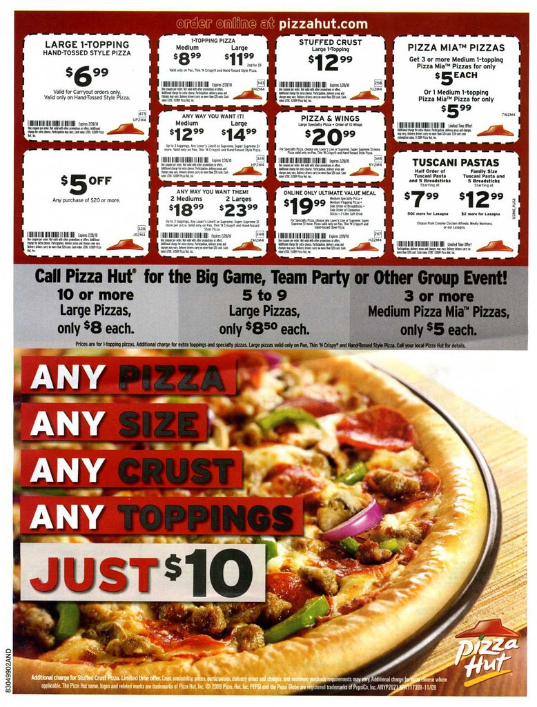 pizza hut printable coupons
