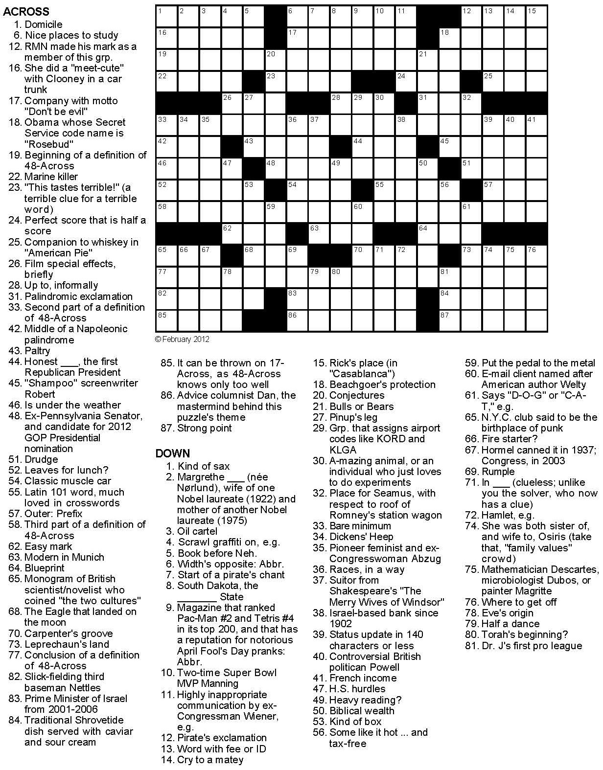 crossword puzzles printable adults crossword puzzles printable adults