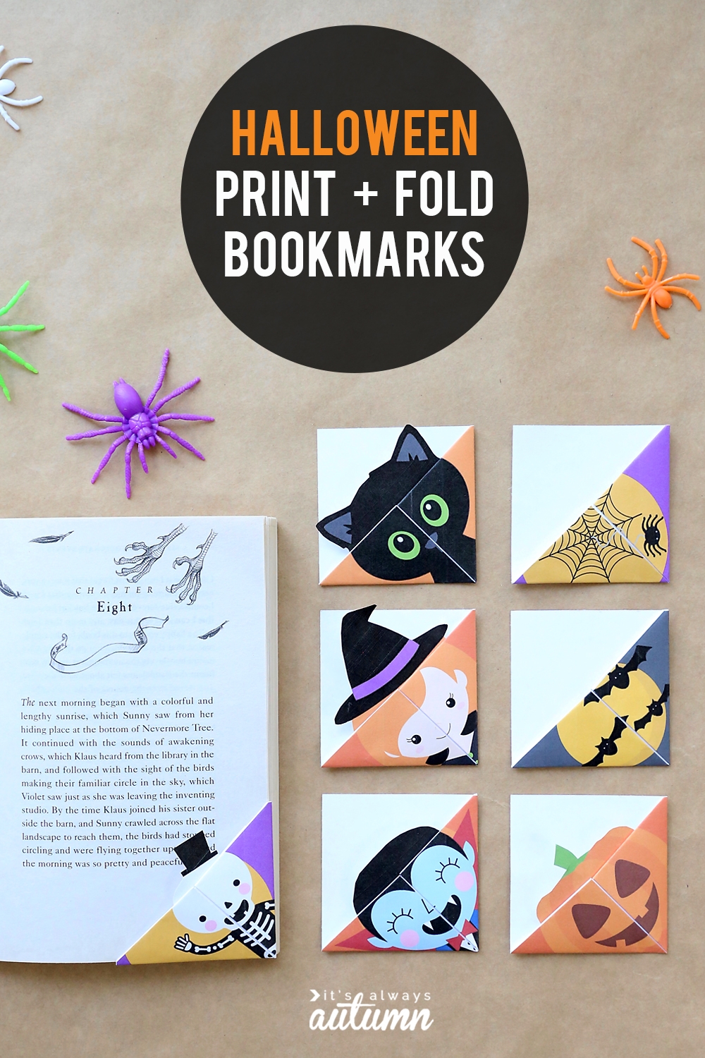 Print Fold Halloween Bookmarks Tutorial It s Always Autumn