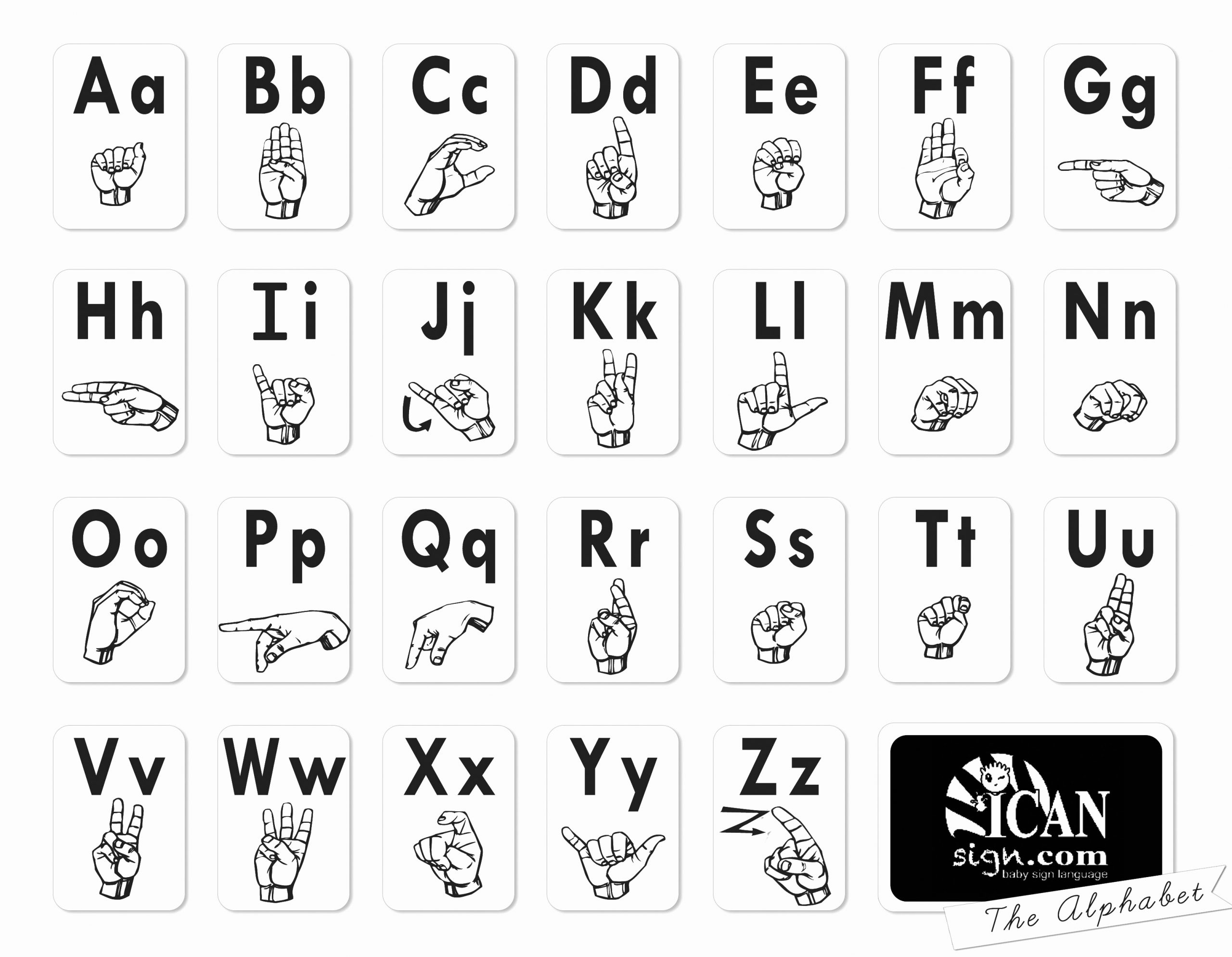 Printable Asl Alphabet Printable Party Favors