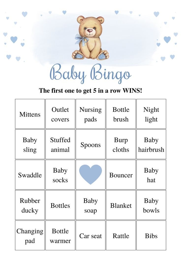 Printable Baby Shower Bingo Cards Prefilled Baby Bingo Cards Teddy Bear Baby Shower Games