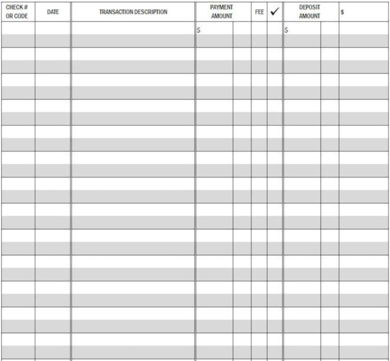 Printable Checkbook Register PDF File Prints On 8 1 2 X 11 Inch Paper Etsy Israel