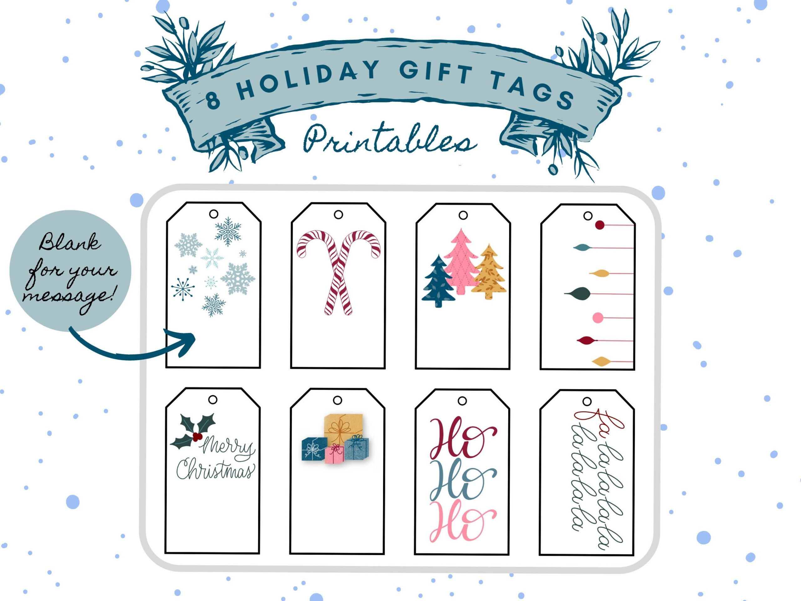 Printable Christmas Gift Tags Holiday Tags Set Of 16 Instant Download Print From Home Boho Holiday Doodles Christmas Hang Tags Etsy