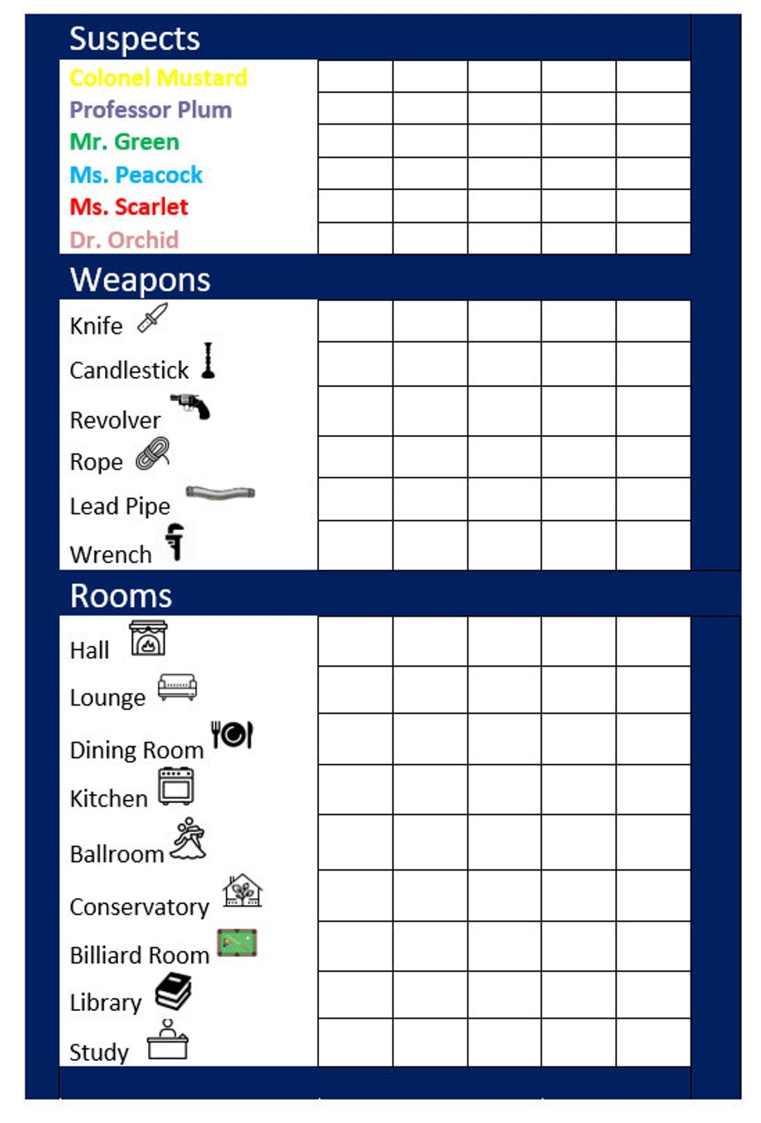 Printable Clue Scorecard For Toddlers PDF Etsy Printable Clue Scorecard For Toddlers PDF Etsy