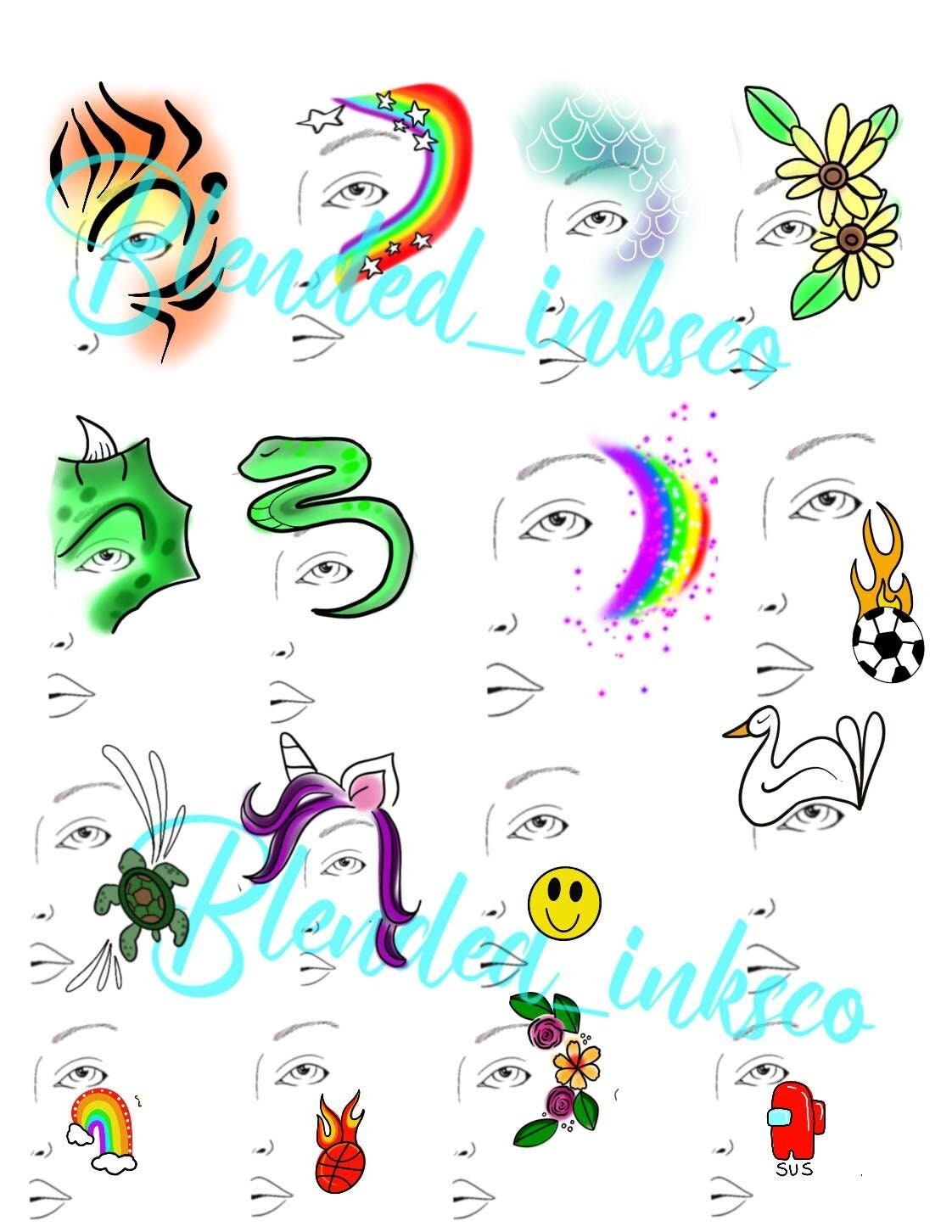 Printable Face Painting Choice Board Etsy UK Printable Face Painting Choice Board Etsy UK