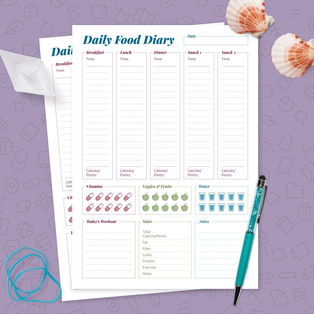 free printable food journal