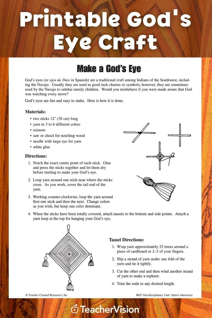 Printable God s Eye Craft Native American Activities For Kids