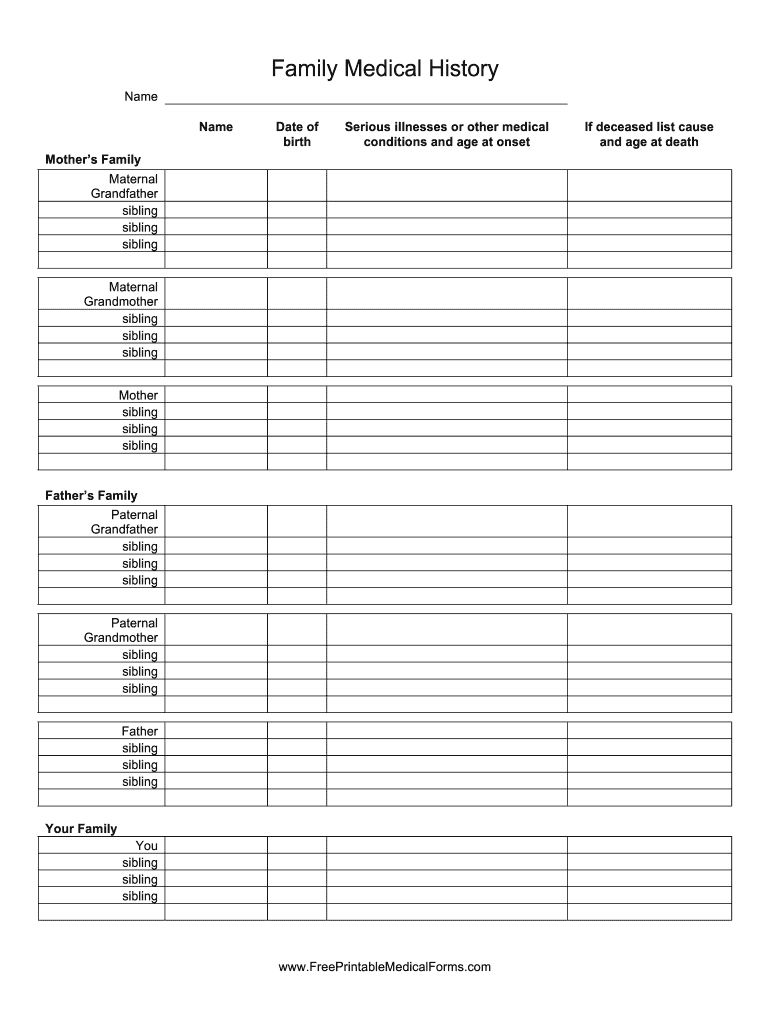 free printable medical forms