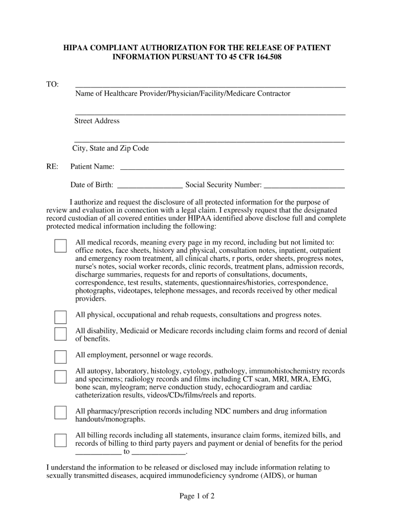 Printable Hipaa Forms Pdf Fill Online Printable Fillable Blank PdfFiller