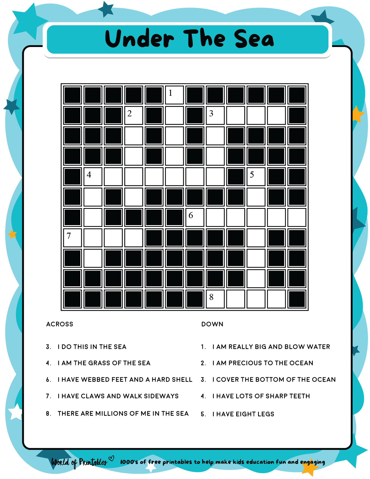 crosswords for kids printable