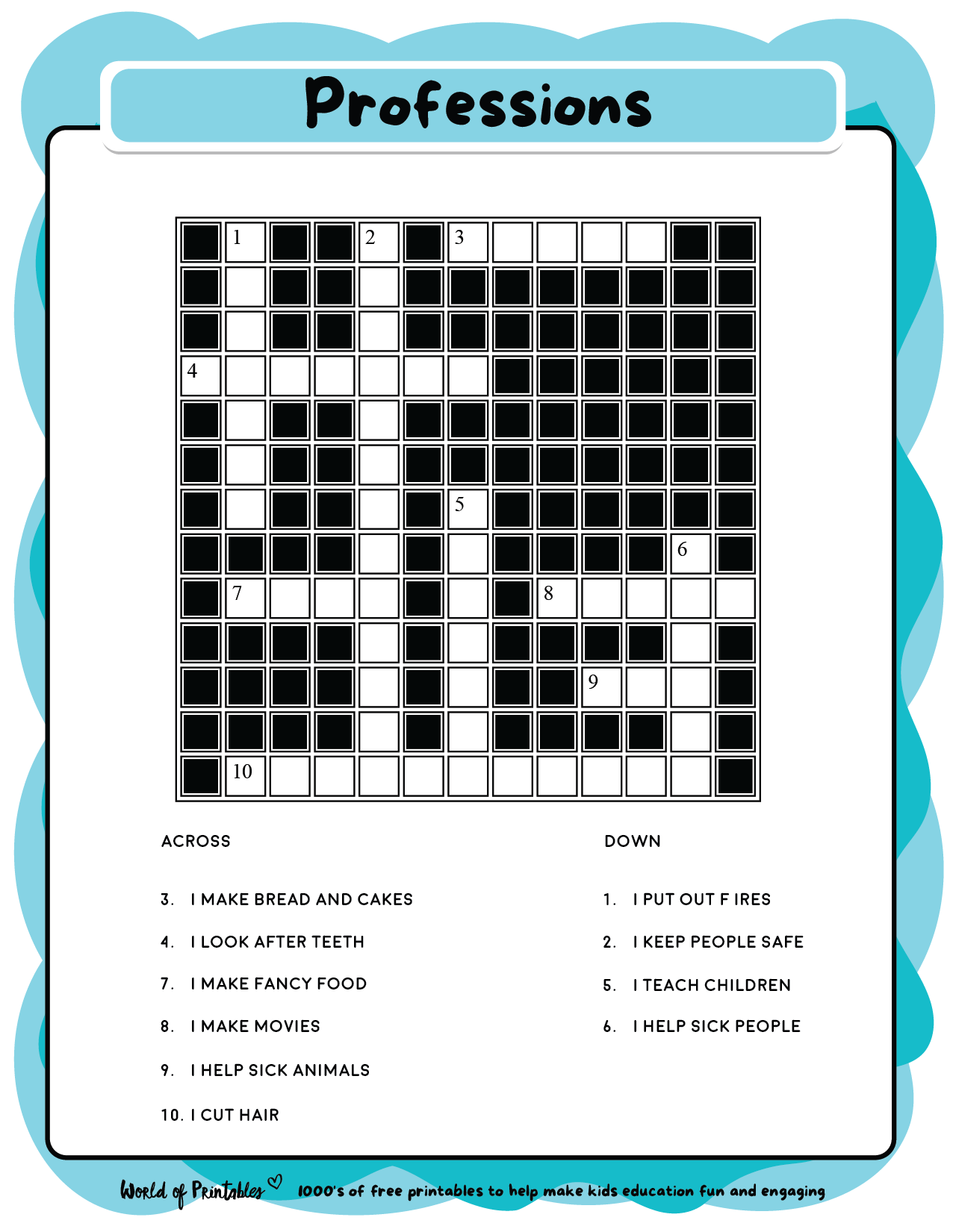 easy free printable crossword puzzles