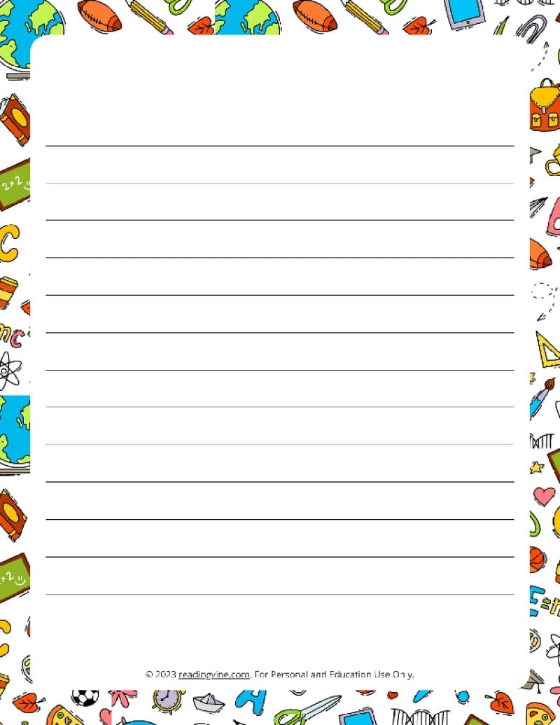 printable stationary with lines