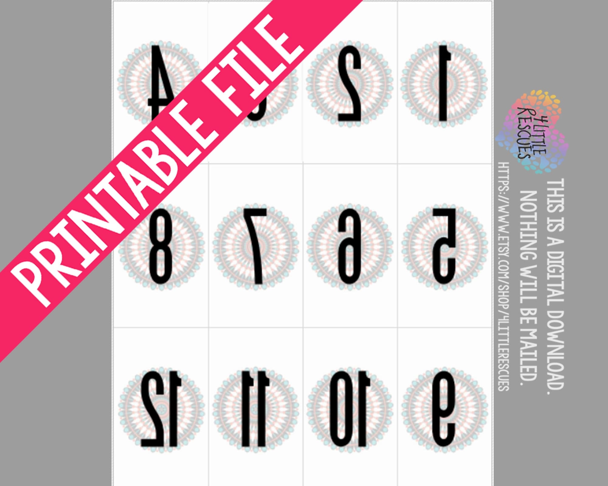 free printable mirrored numbers