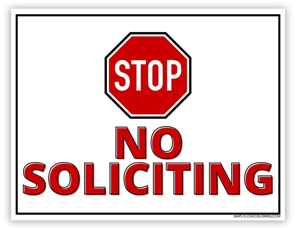 Printable No Soliciting Sign Free PDF Downloads Simply Love Coloring