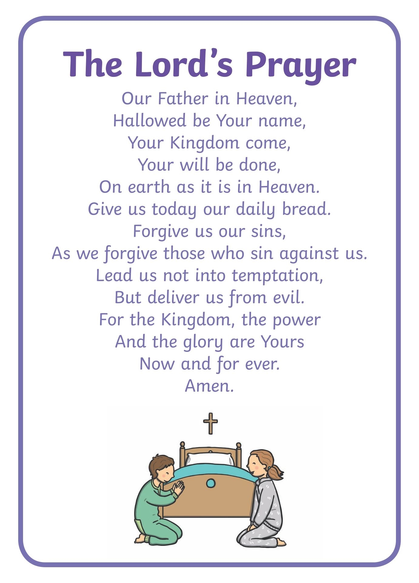 the lord's prayer printable pdf