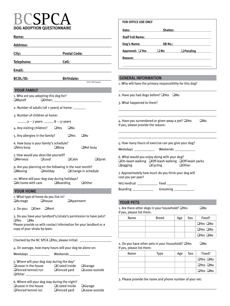pet adoption forms printable pet adoption forms printable