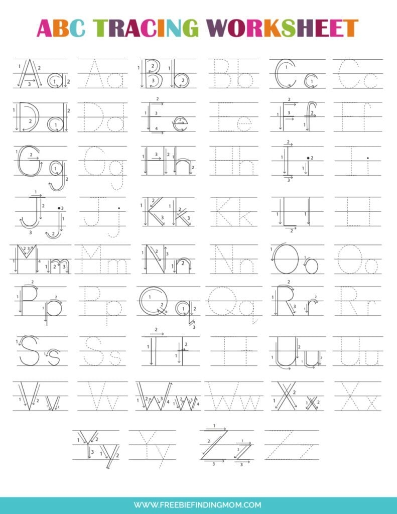 free printable preschool worksheets tracing letters