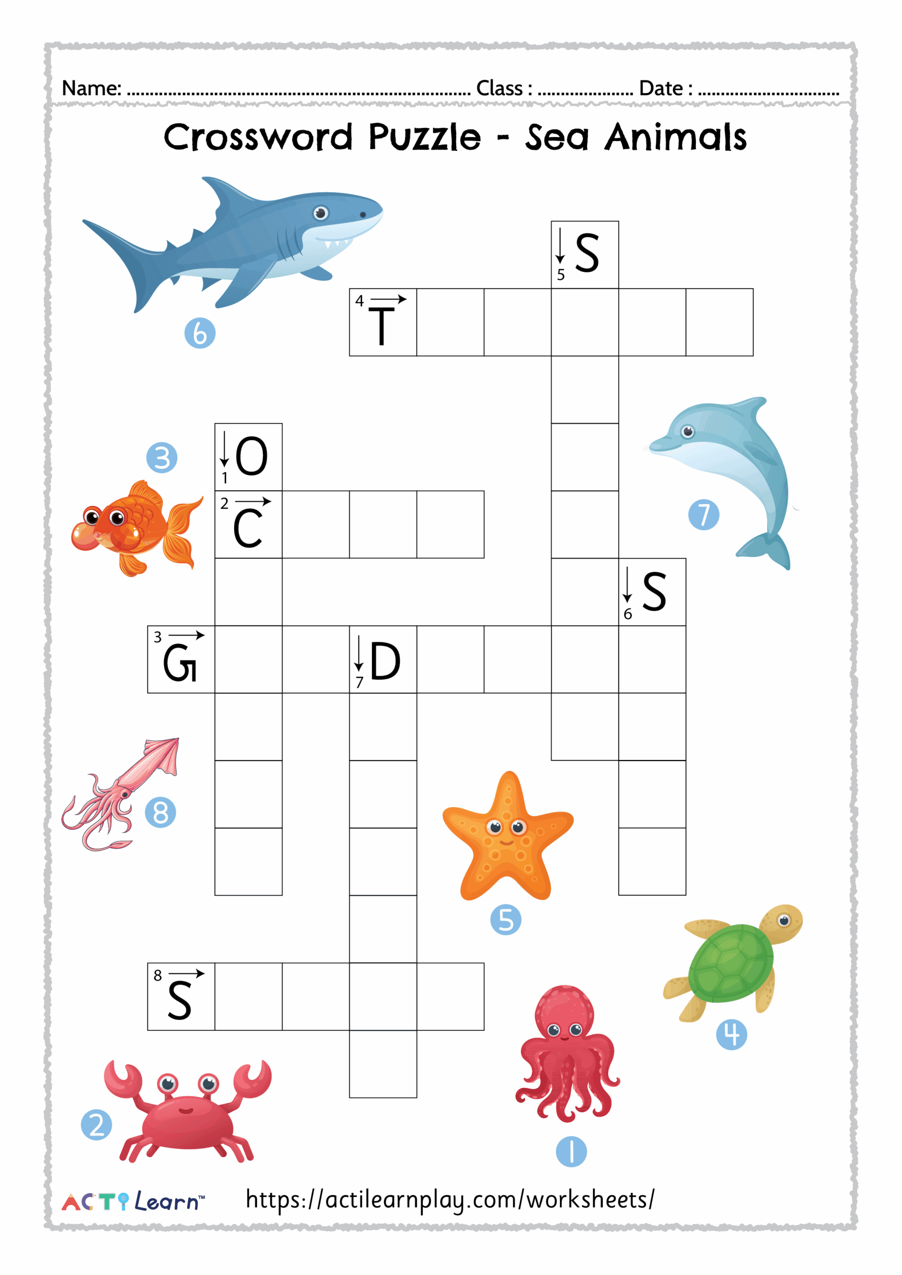 free printable children's crossword puzzles