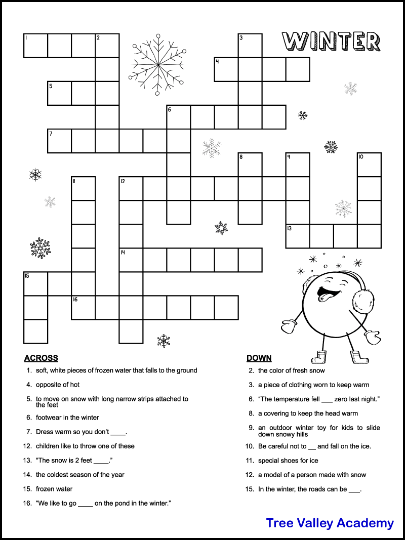 easy large print crossword puzzles printable