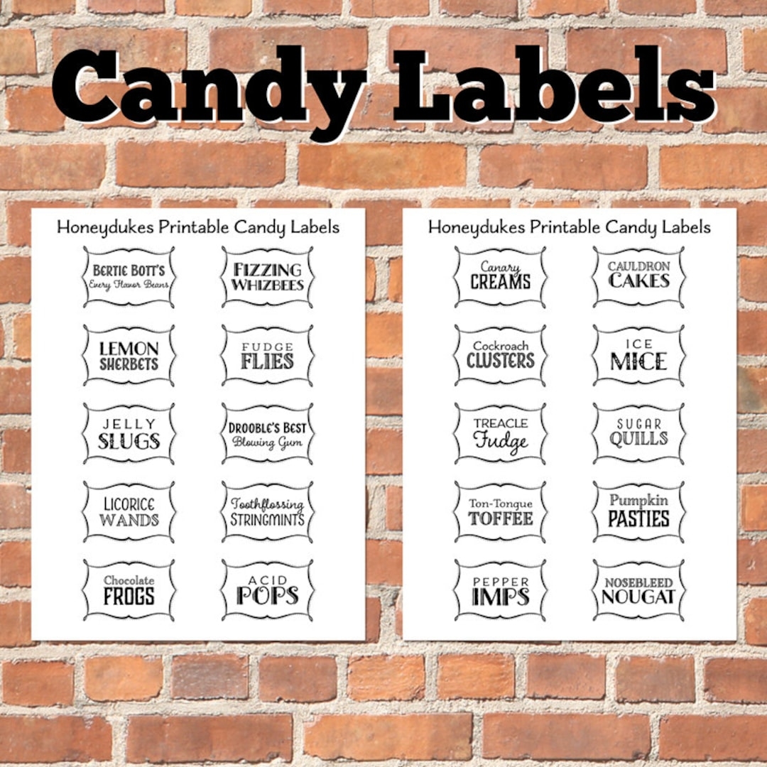 harry potter candy printables harry potter candy printables