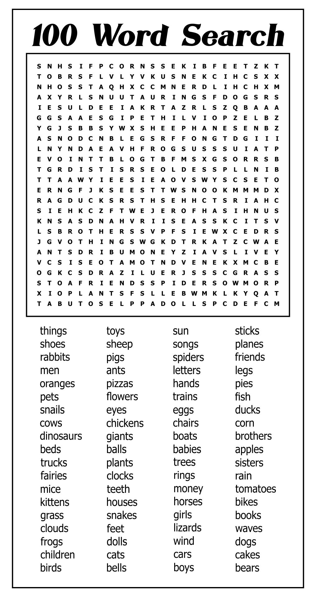 hard word search printable