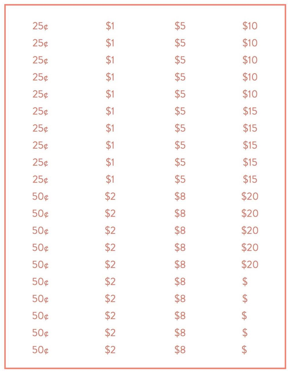 garage sale price tags free printable