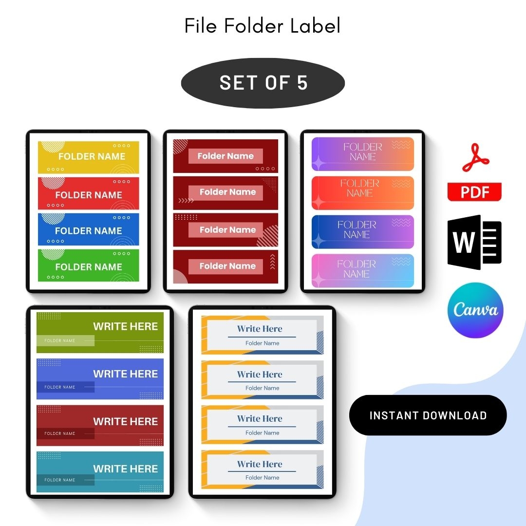 Free Printable File Folder Labels - Mom Printable
