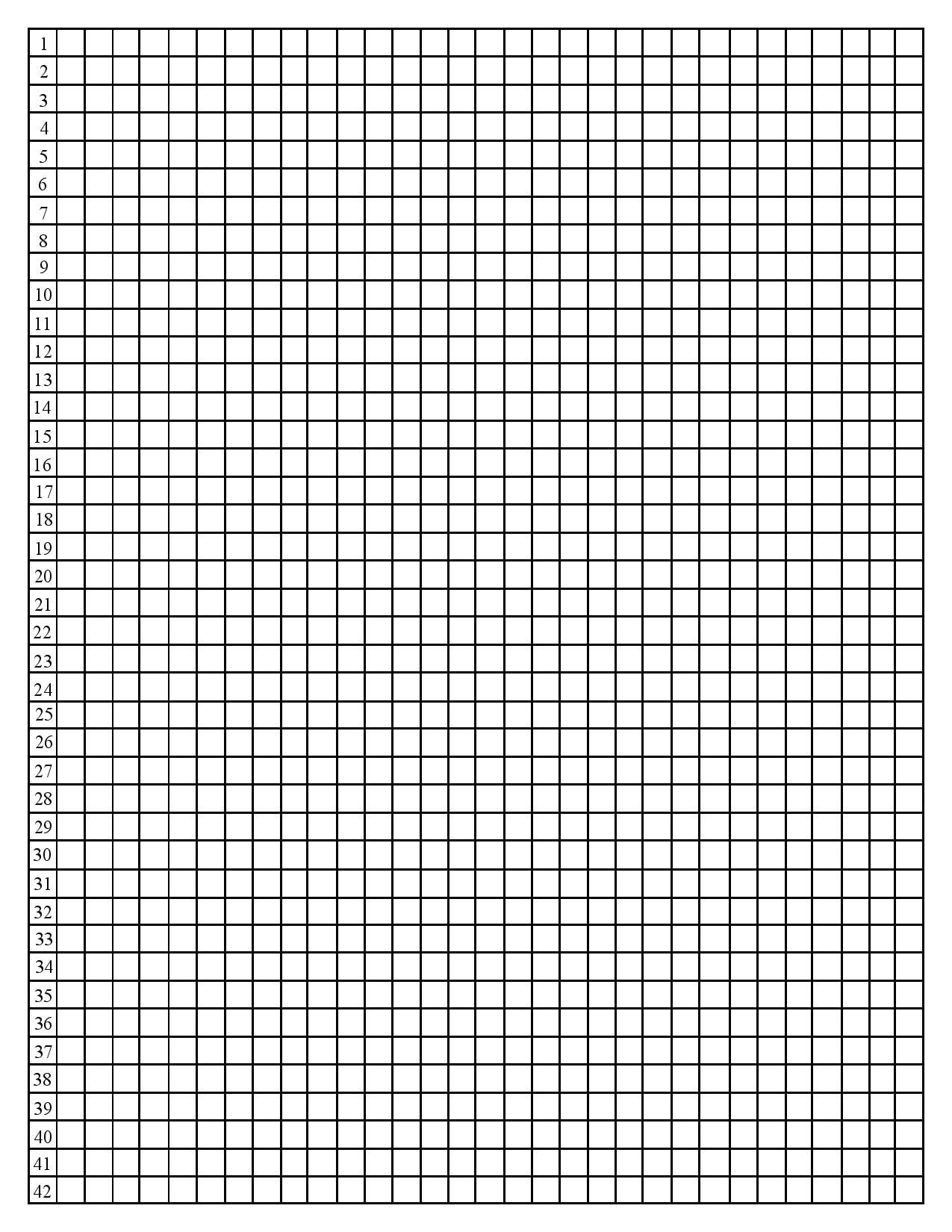 Quarter inch Graph Paper With Line Numbers Etsy