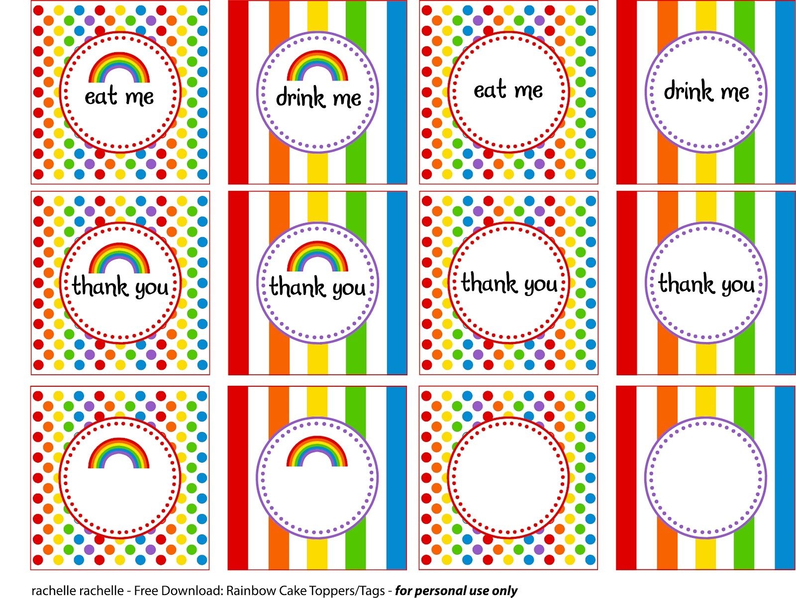 Rainbow Party Printables Worksheets Library
