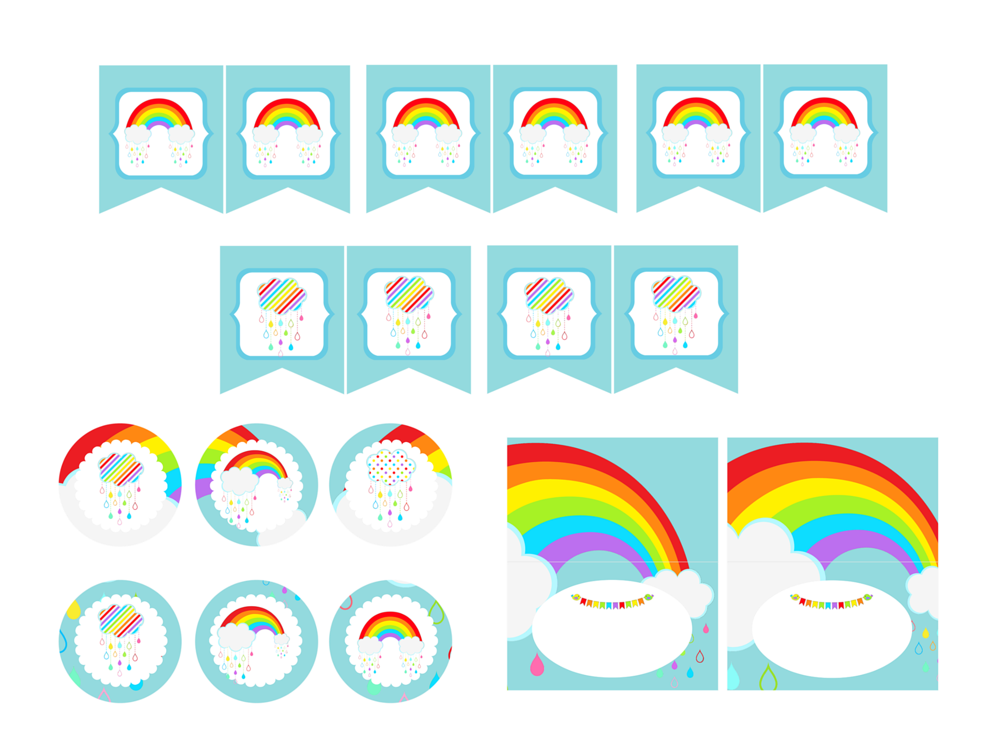 rainbow party free printables