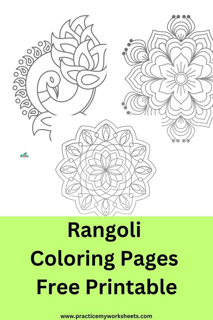 Rangoli Coloring Pages Free Printable