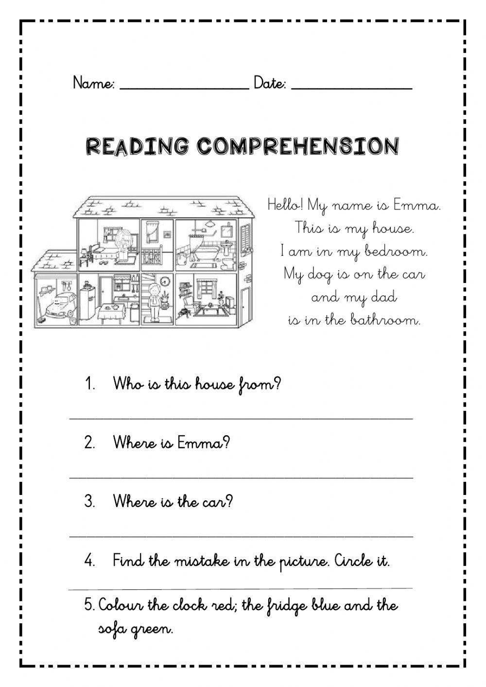 Reading Comprehension Worksheets For Grade 2 Worksheets Library