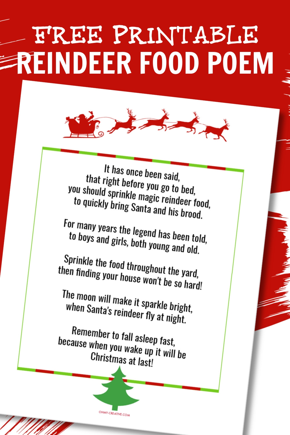 reindeer food poem free printable