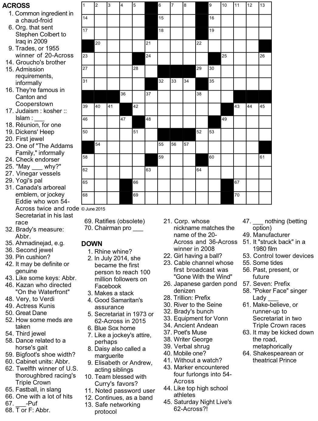 printable sports crossword puzzles
