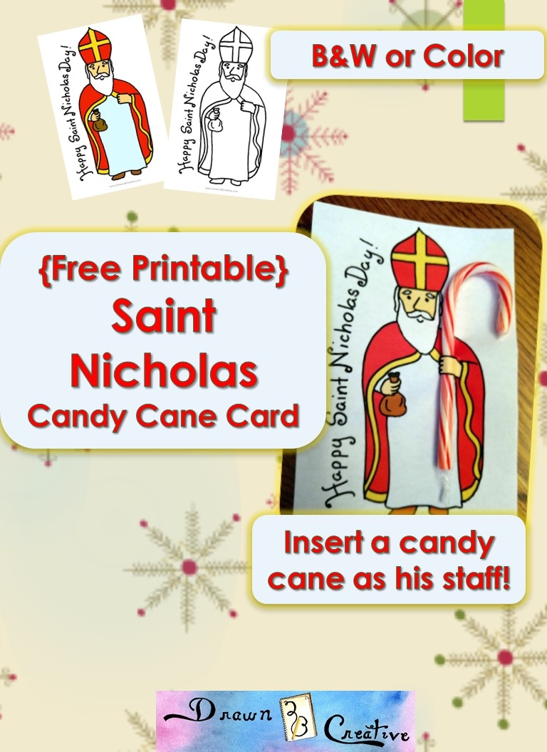 Saint Nicholas Candy Cane Cards Drawn2BCreative Saint Nicholas Candy Cane Cards Drawn2BCreative